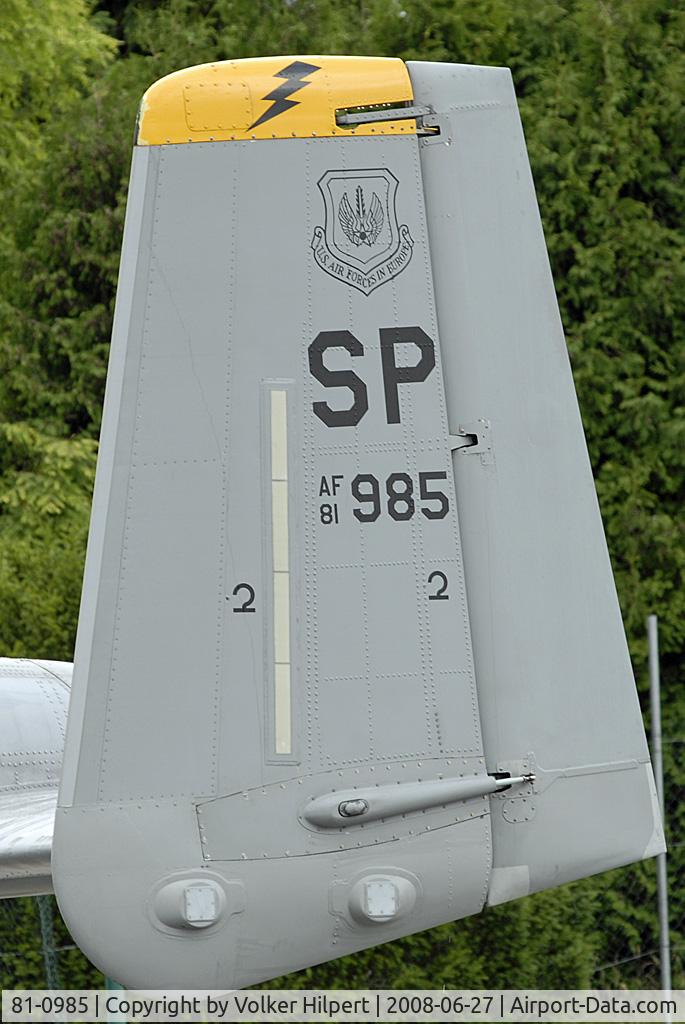 81-0985, 1981 Fairchild Republic A-10A Thunderbolt II C/N A10-0680, at BBJ