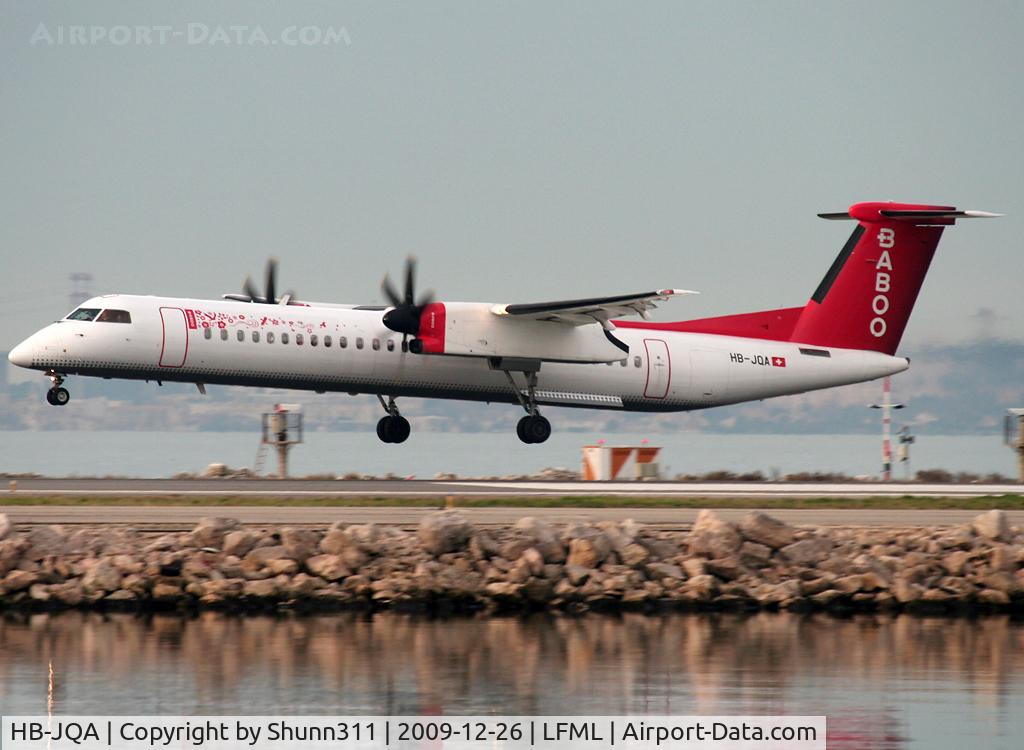 HB-JQA, 2000 De Havilland Canada DHC-8-402Q Dash 8 C/N 4017, Landing rwy 13L