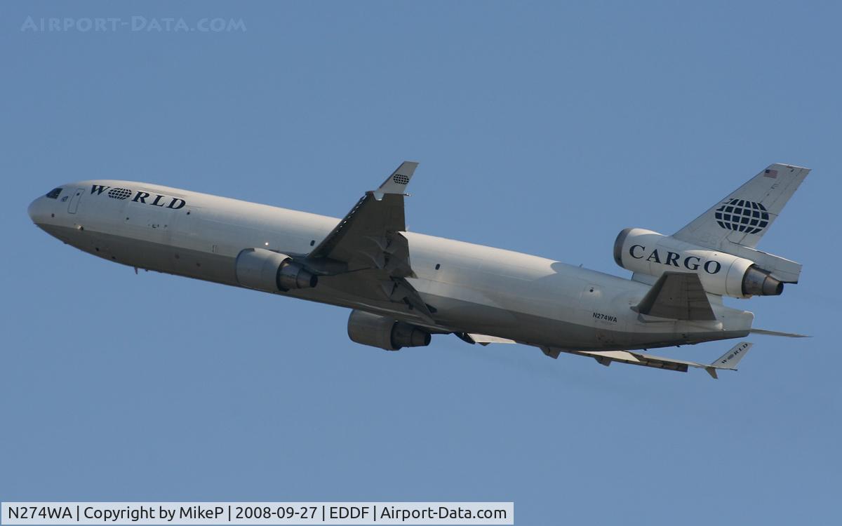 N274WA, 1994 McDonnell Douglas MD-11F C/N 48633, Climbing away from FRA.