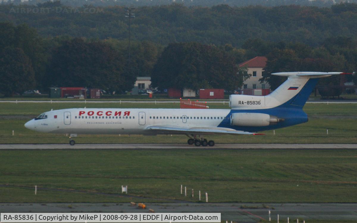 RA-85836, 1998 Tupolev Tu-154M C/N 98A1018, Delayed arrival taxiing in at twilight.