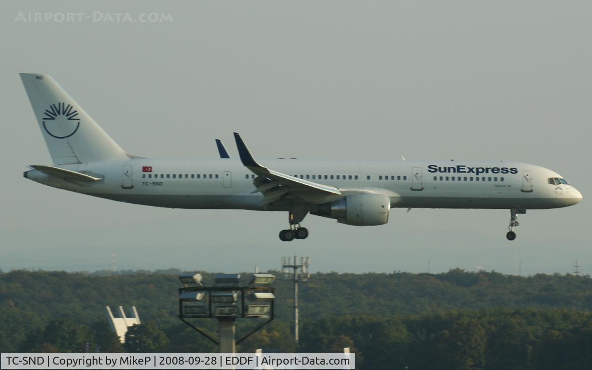 TC-SND, 1993 Boeing 757-2Q8 C/N 26268, Arriving late afternoon.