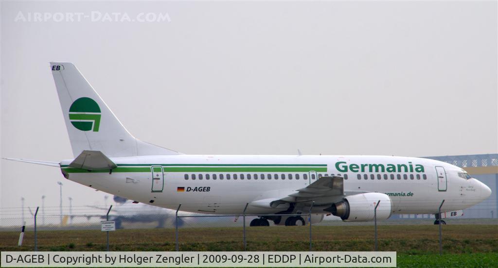D-AGEB, 1989 Boeing 737-322 C/N 24320, Rolling by from rwy 08L