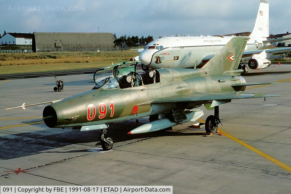 091, Mikoyan-Gurevich MiG-21UM C/N 516955091, Hungarian MiG21UM visiting Spangdahlem AB (KM25 Slidescan)