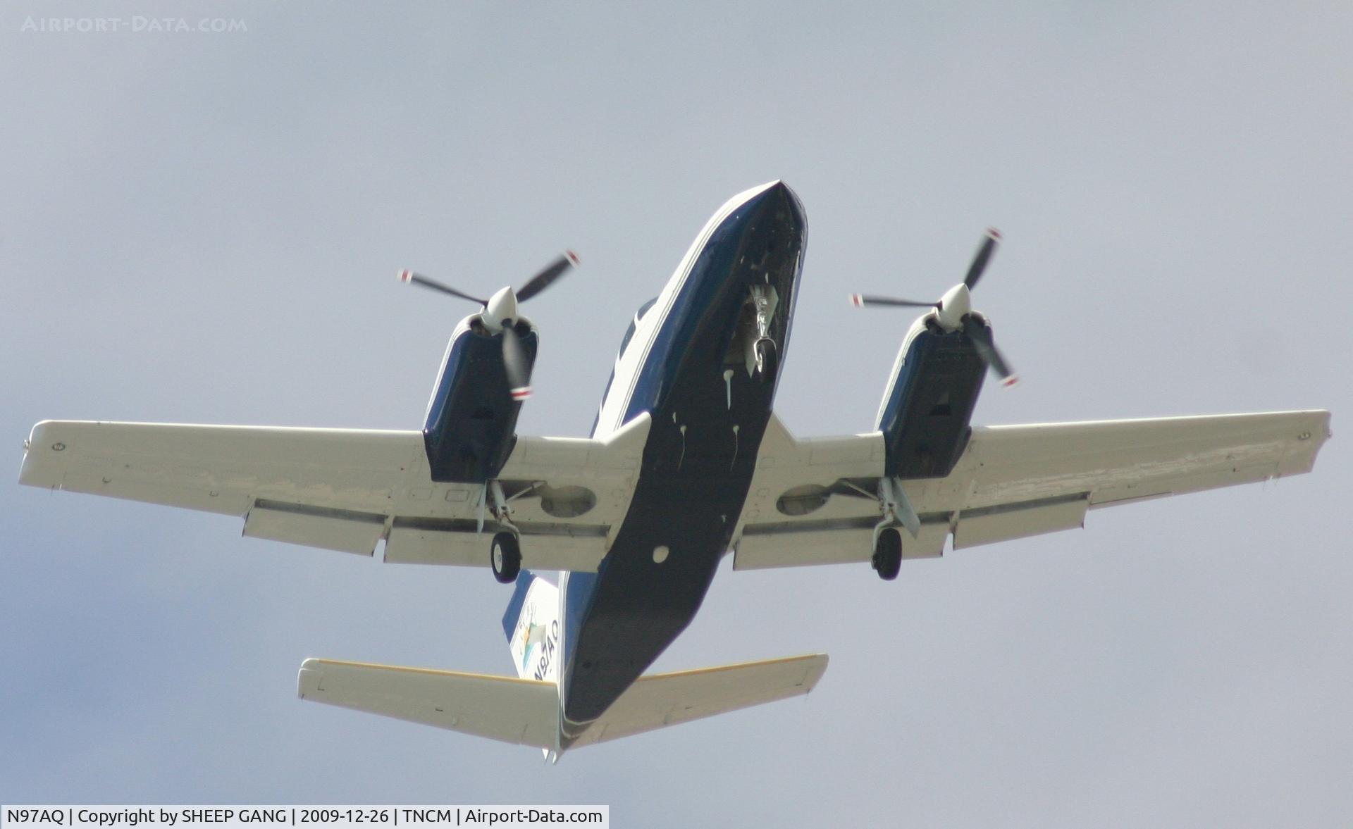N97AQ, 1977 Cessna 404 Titan C/N 4040135, N97AQ departing TNCM