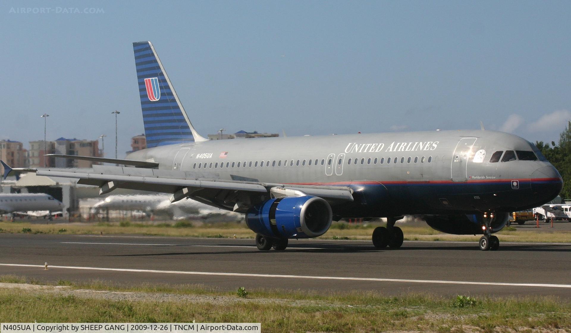 N405UA, 1993 Airbus A320-232 C/N 452, United airlines N405UA landing at TNCM