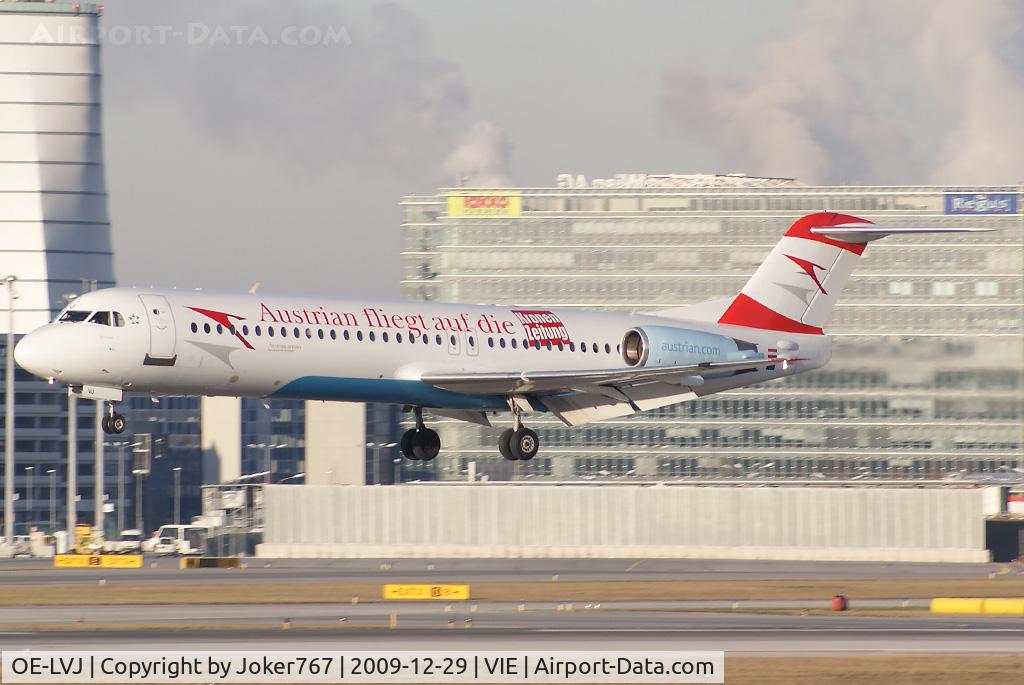 OE-LVJ, 1991 Fokker 100 (F-28-0100) C/N 11359, Austrian arrows Fokker F-100