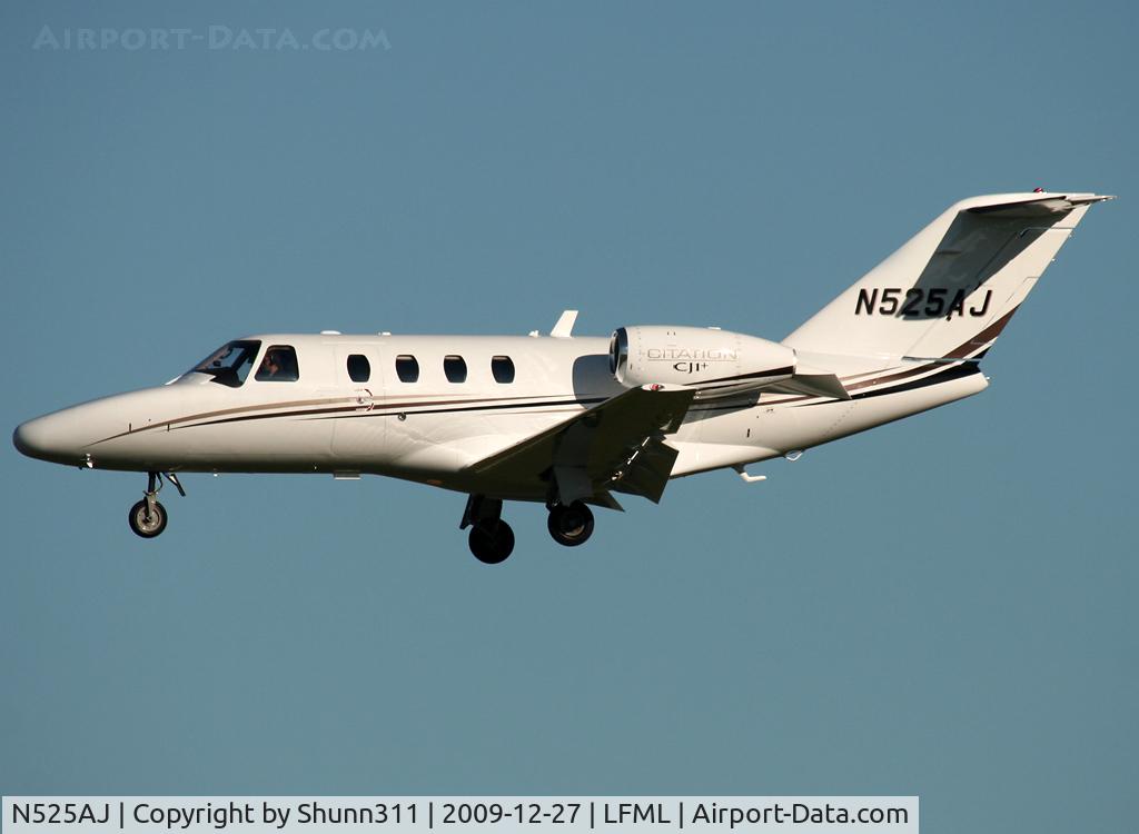 N525AJ, 2008 Cessna 525 CitationJet CJ1+ C/N 525-0673, Landing rwy 31R