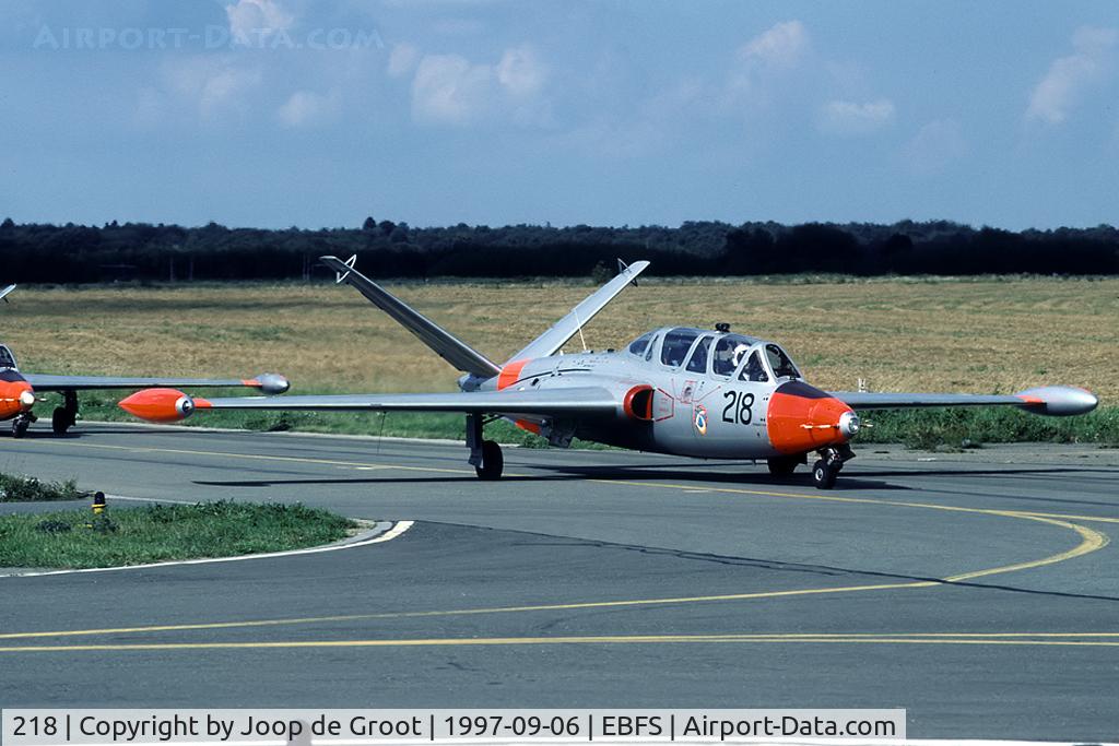 218, Fouga CM-170R Magister C/N 390, One of the Magisters of the IAC Display Squadron performing at rhe Florennes open house.