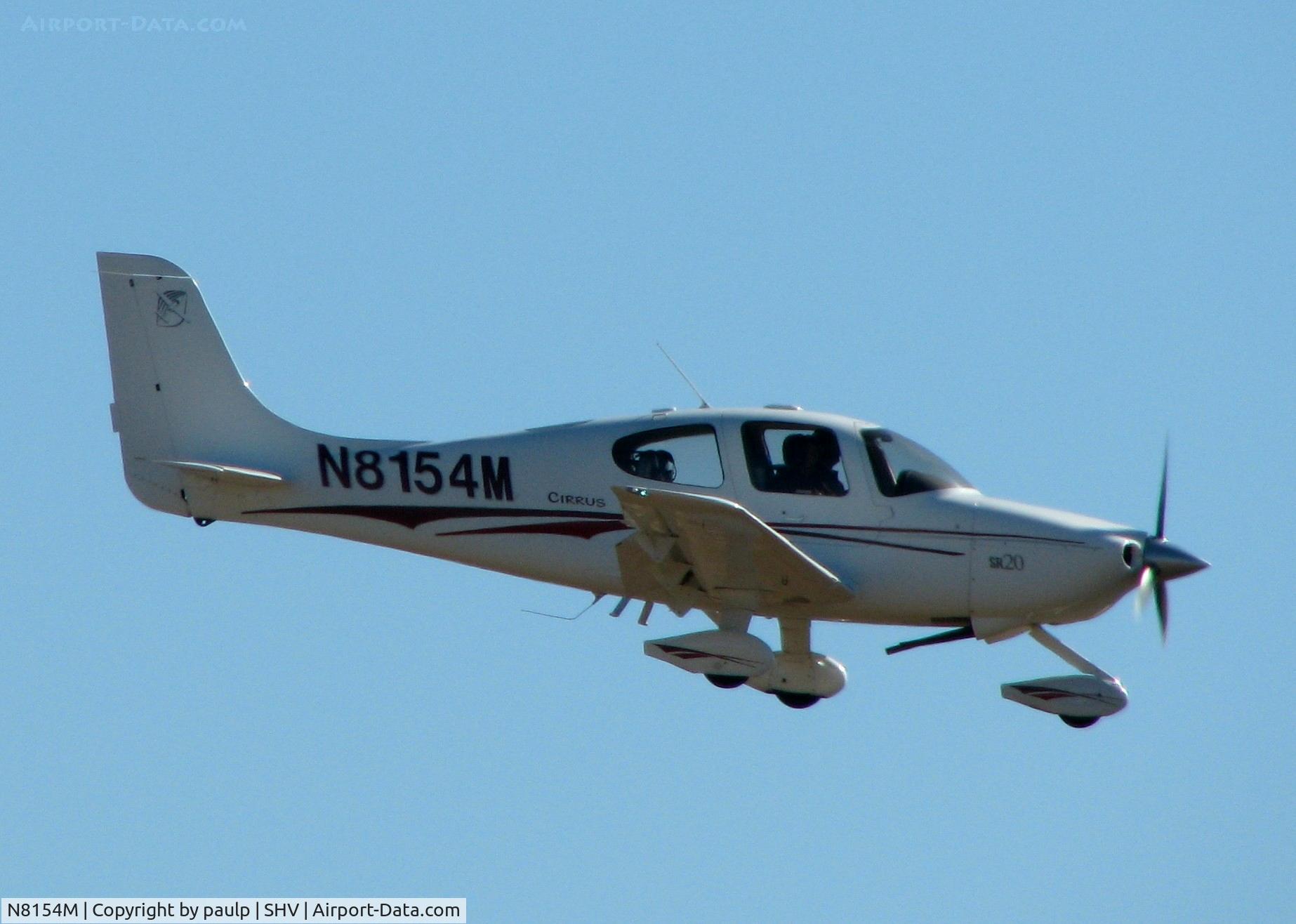 N8154M, 2003 Cirrus SR20 C/N 1371, Landing on runway 23 at Shreveport Regional.