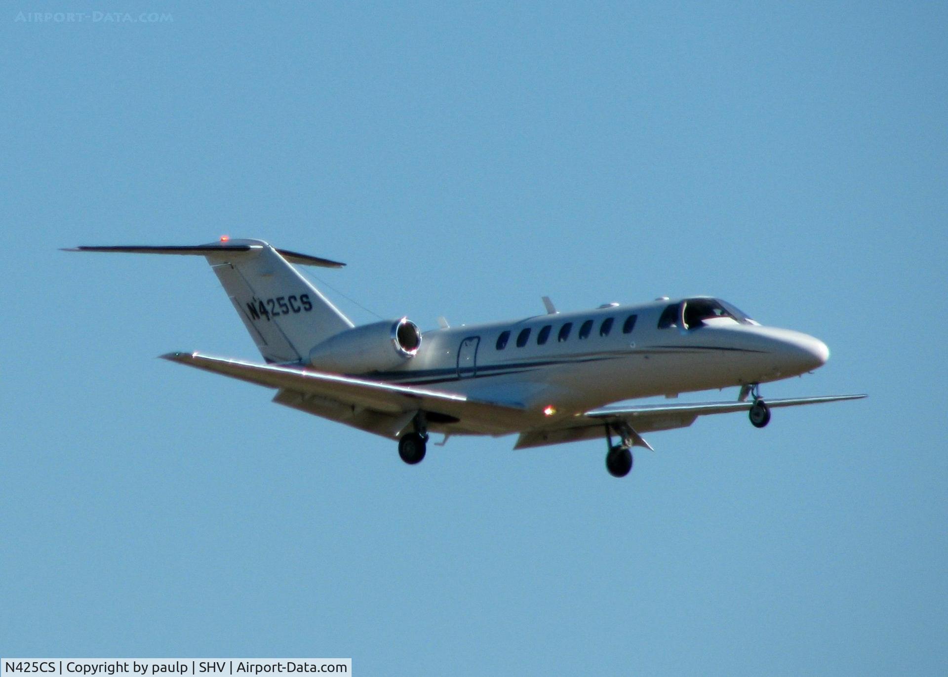 N425CS, 2007 Cessna 525B CitationJet CJ3 C/N 525B0132, Landing at Shreveport Regional.