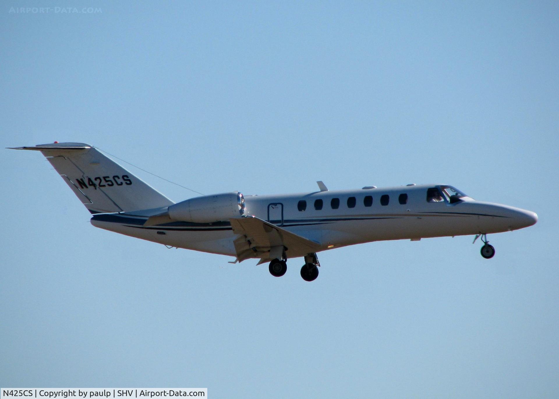 N425CS, 2007 Cessna 525B CitationJet CJ3 C/N 525B0132, Landing at Shreveport Regional.