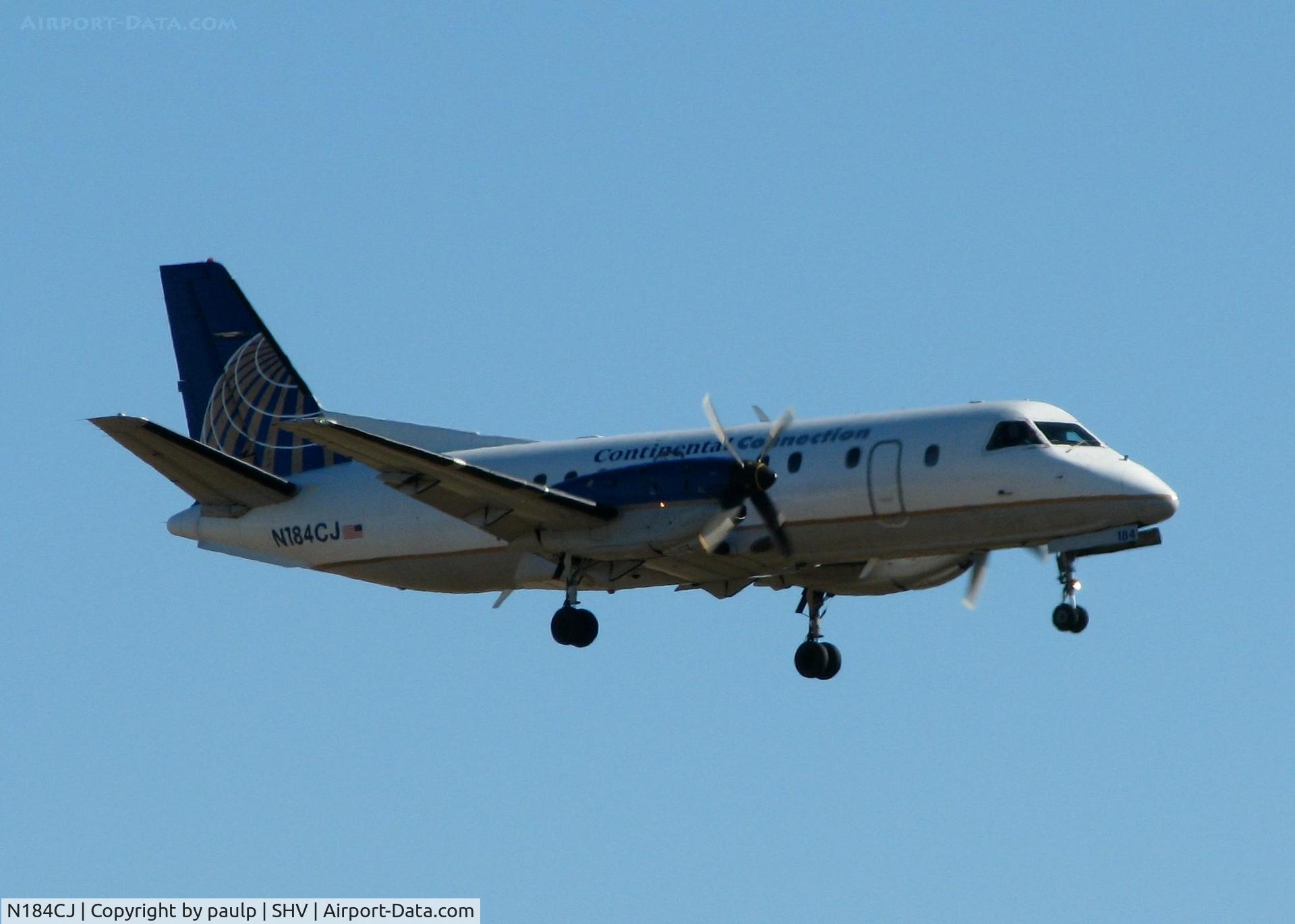 N184CJ, 1990 Saab 340B C/N 340B-184, Landing on 23 at Shreveport Regional.