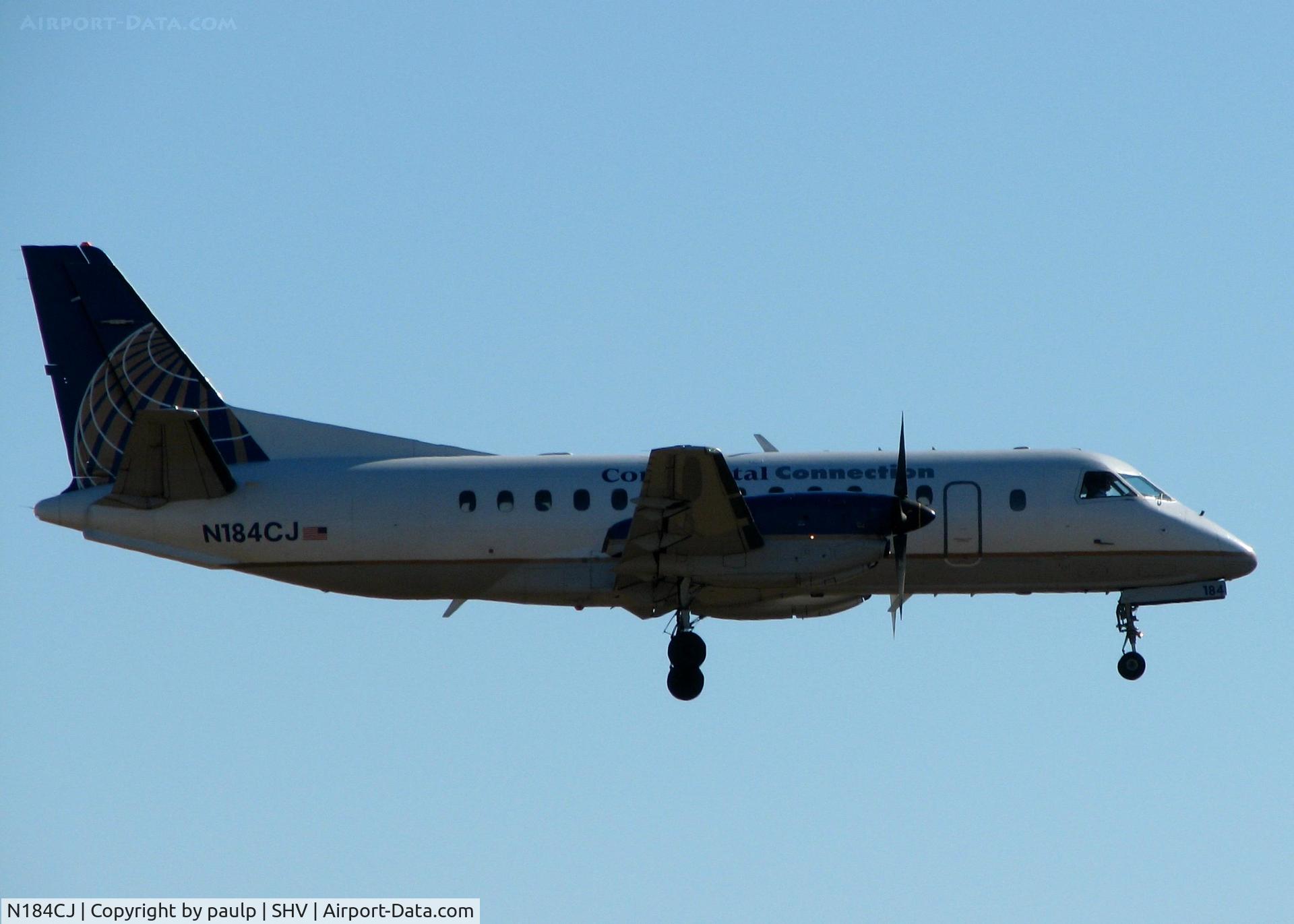 N184CJ, 1990 Saab 340B C/N 340B-184, Landing on 23 at Shreveport Regional.