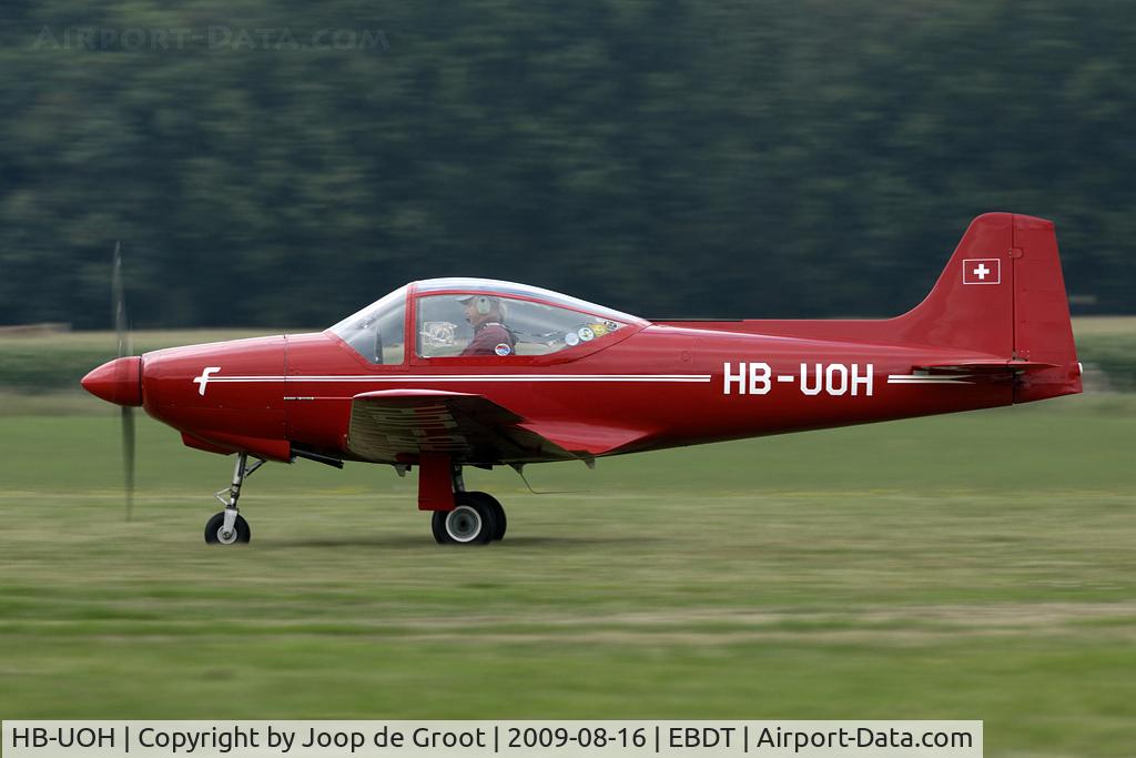 HB-UOH, 1956 Aviamilano F-8L Falco Series 1 C/N 105, take off run after the 2009 old-timer fly-in.
