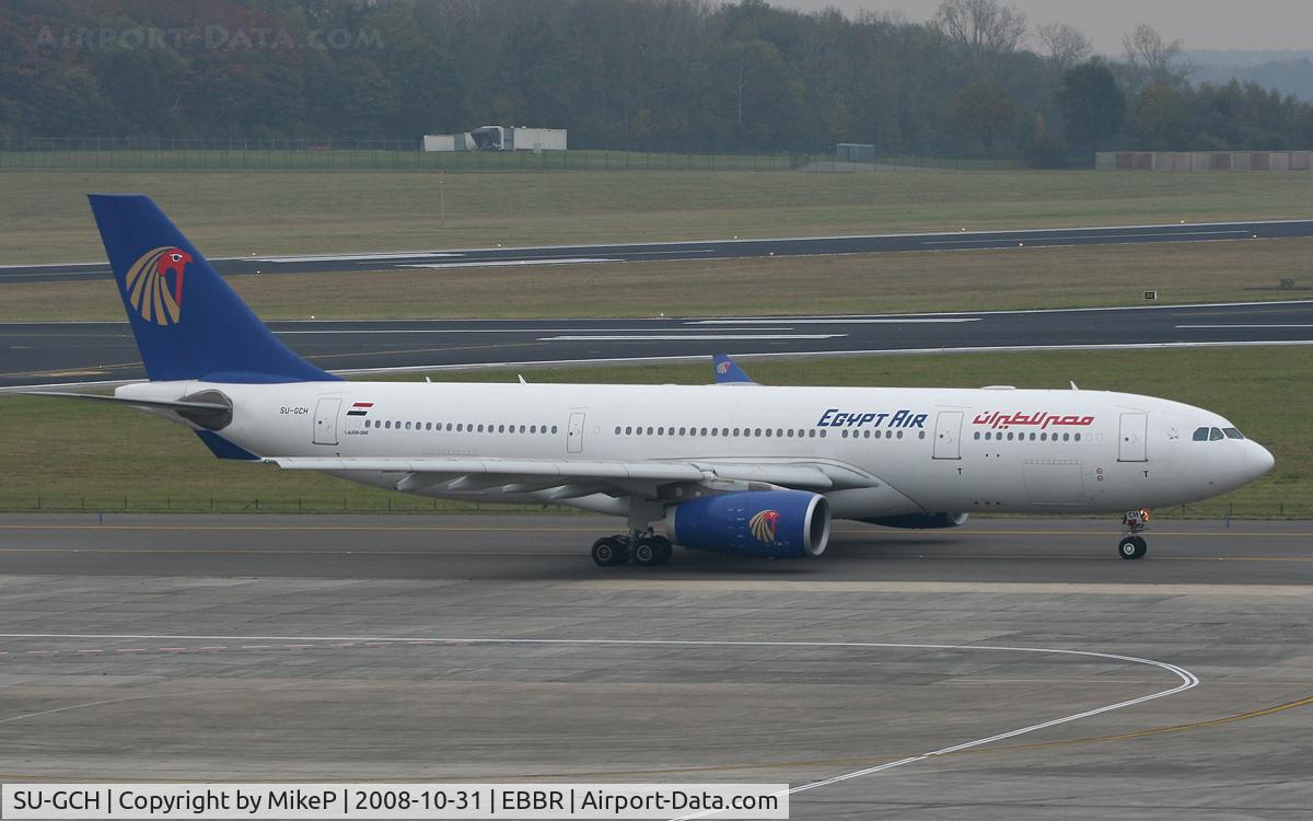 SU-GCH, 2005 Airbus A330-243 C/N 683, Heading to 07R for departure.