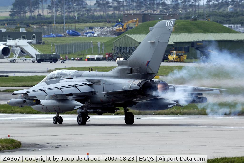 ZA367, 1982 Panavia Tornado GR.4(T) C/N 161/BT031/3081, While preparing for take off the left afterburner stalled. After three times the Tornado rolled back to the flightline.
