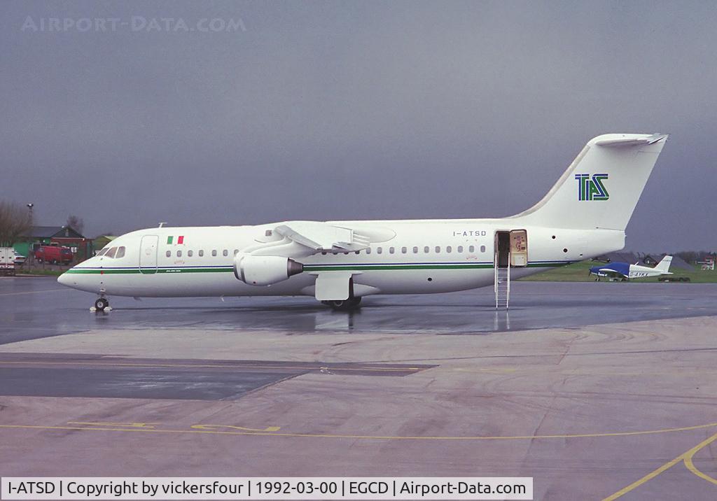 I-ATSD, 1990 British Aerospace BAe.146-300 C/N E3159, BAe146-300 visiting from Hatfield, shortly before delivery to TAS Airways.