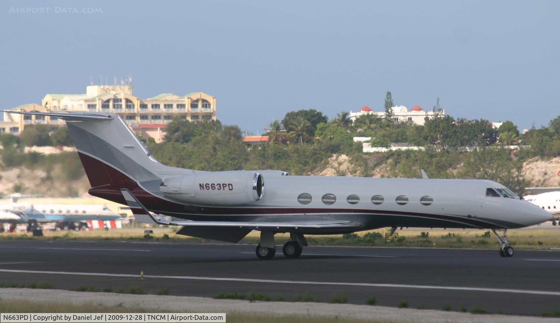 N663PD, 1987 Gulfstream Aerospace G-IV C/N 1022, N663PD just landed at TNCM and prepping for the back track runway 10
