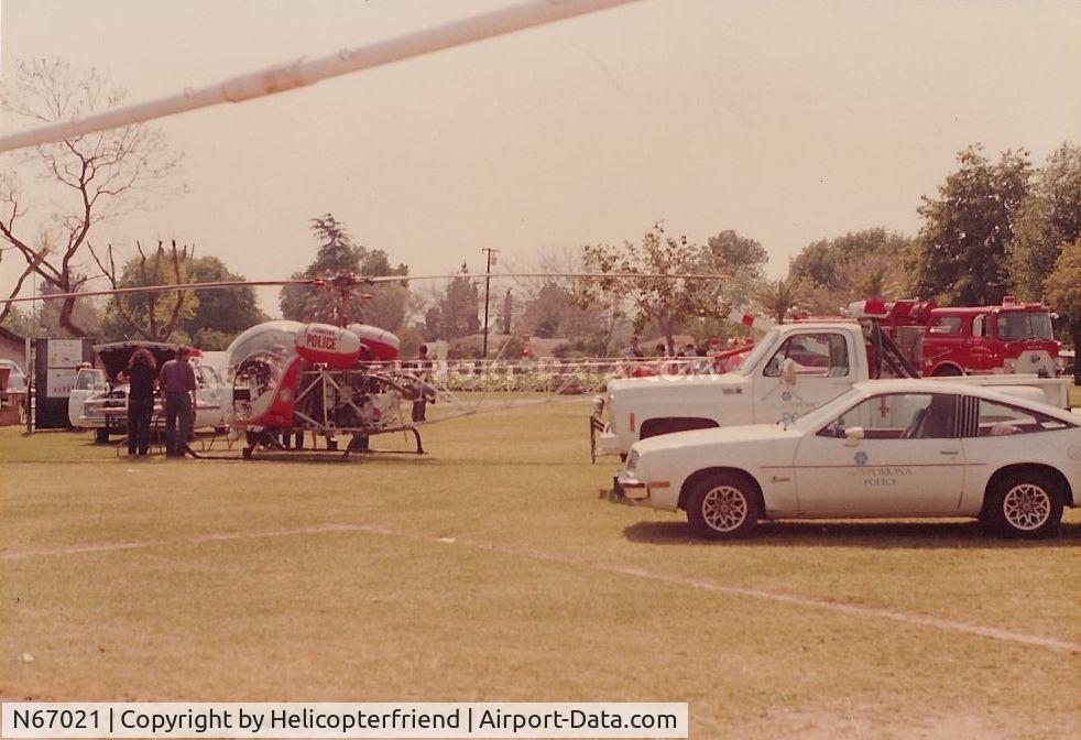 N67021, 1964 Bell 47G-3B-2A C/N 3000, Scanned from Pomona PD archives, was on display at a park