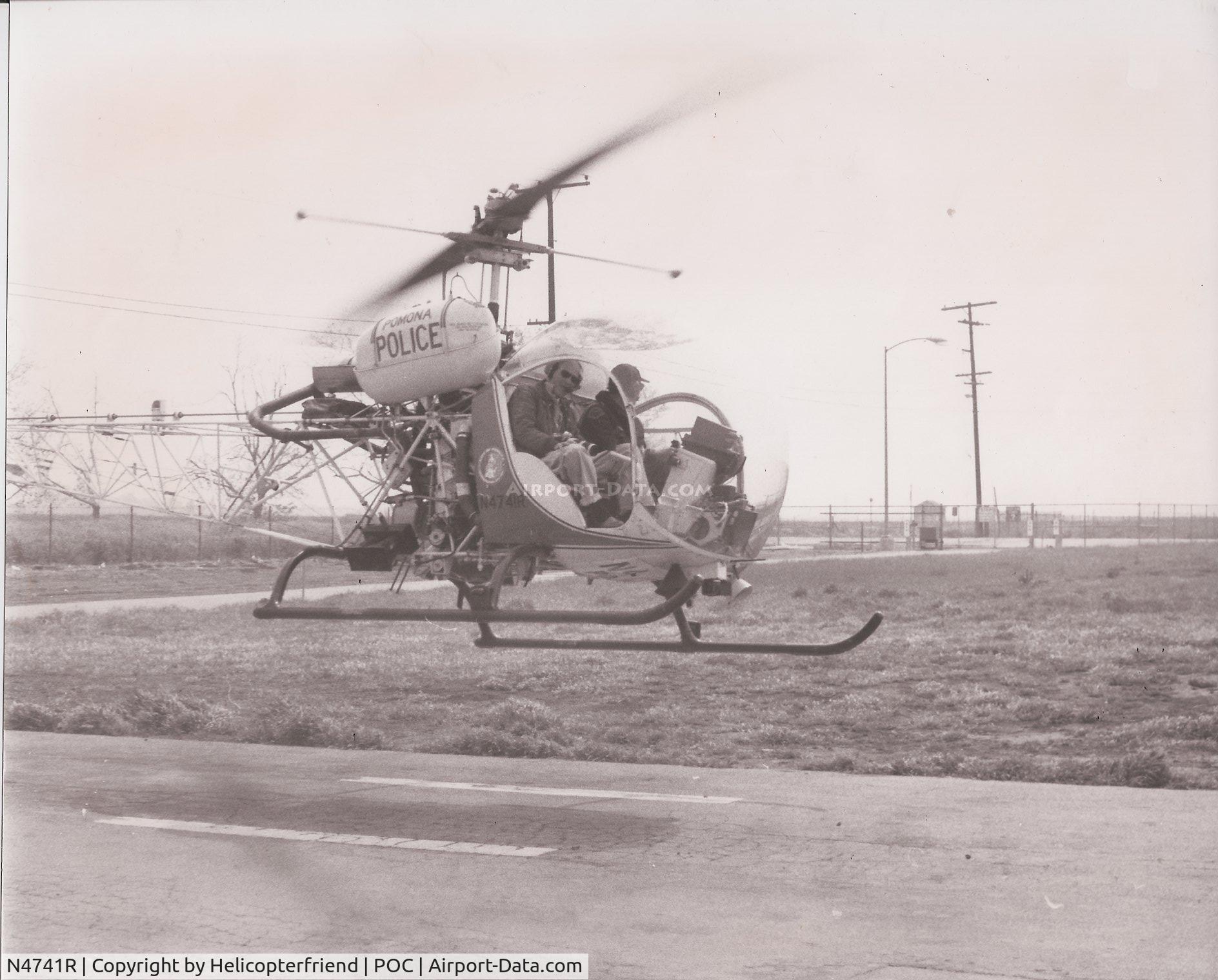 N4741R, 1968 Bell 47G-5 C/N 7917, Scanned from PPD archives, looking to the east, towards the tower, before 3 rows of hangers were added
