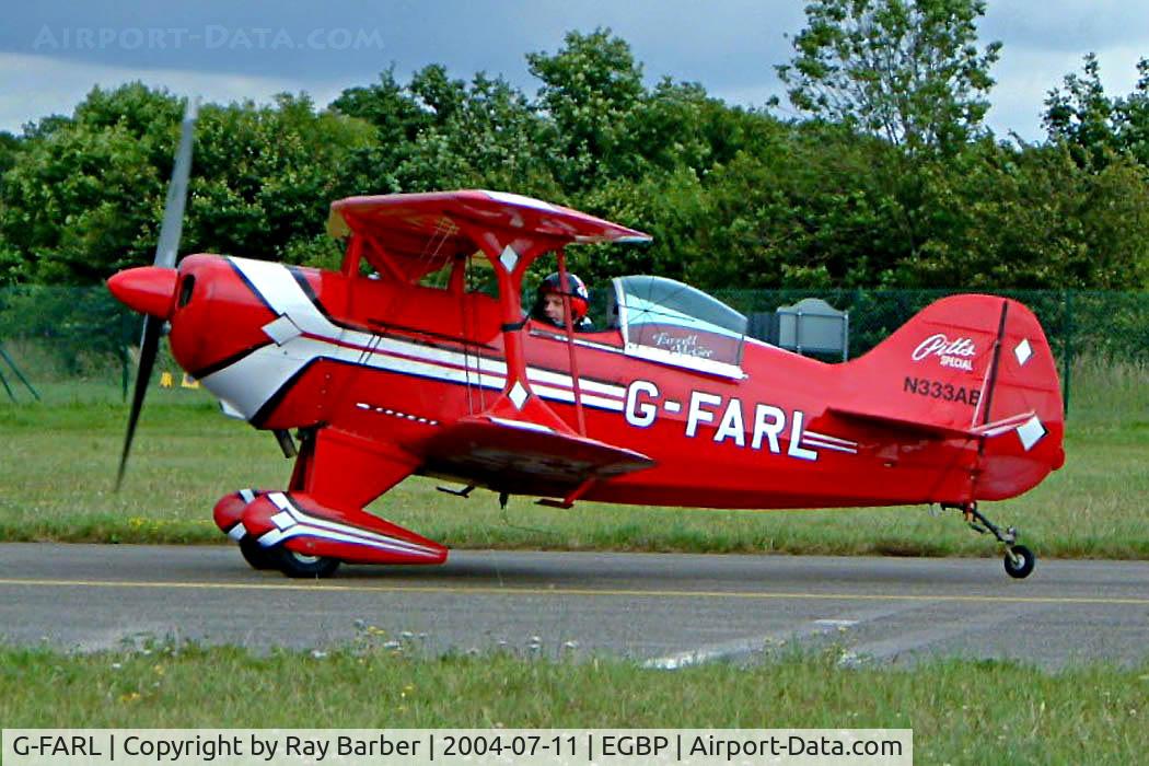 G-FARL, 1983 Pitts S-1E Special C/N 1 (N333AB), Pitts S-1E Special [1] Kemble~G 11/07/2004. Seen at the PFA Fly in 2004 Kemble UK taxiing out for departure.Still carries its previous identity of N333AB.
