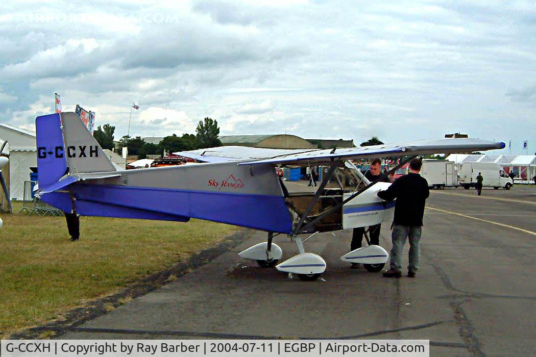 G-CCXH, 2004 Skyranger J2.2(1) C/N BMAA/HB/377, Seen at the PFA Fly in 2004 Kemble UK. Being made ready for departure.