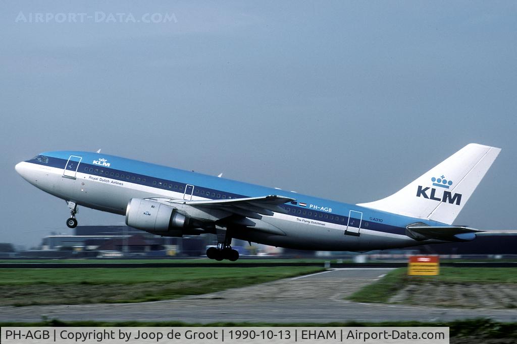 PH-AGB, 1983 Airbus A310-203 C/N 245, KLM operated the A310 for just a few years before concentrating on Boeing hardware. This policy did not change until the take over bu Air France. Now KLM Airbusses are common again.