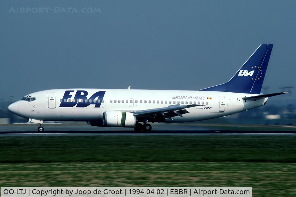 OO-LTJ, 1996 Boeing 737-3M8 C/N 25039, arrival at Brussels