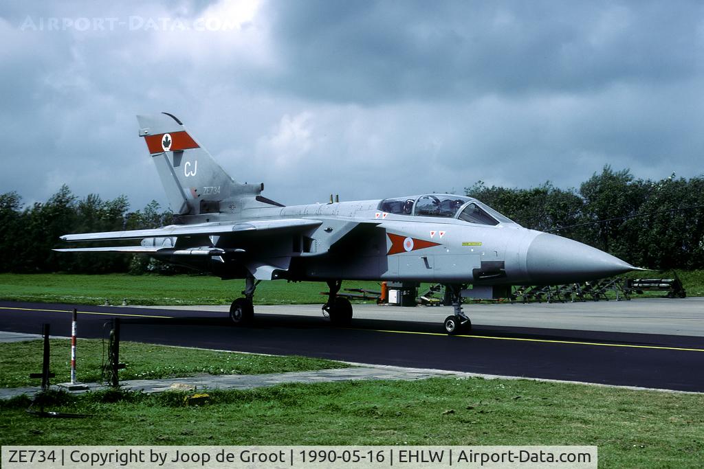 ZE734, 1988 Panavia Tornado F.3 C/N 664/AS050/3298, Early colors of 5 Sq. Unfortunately these bright red markings did not last long.