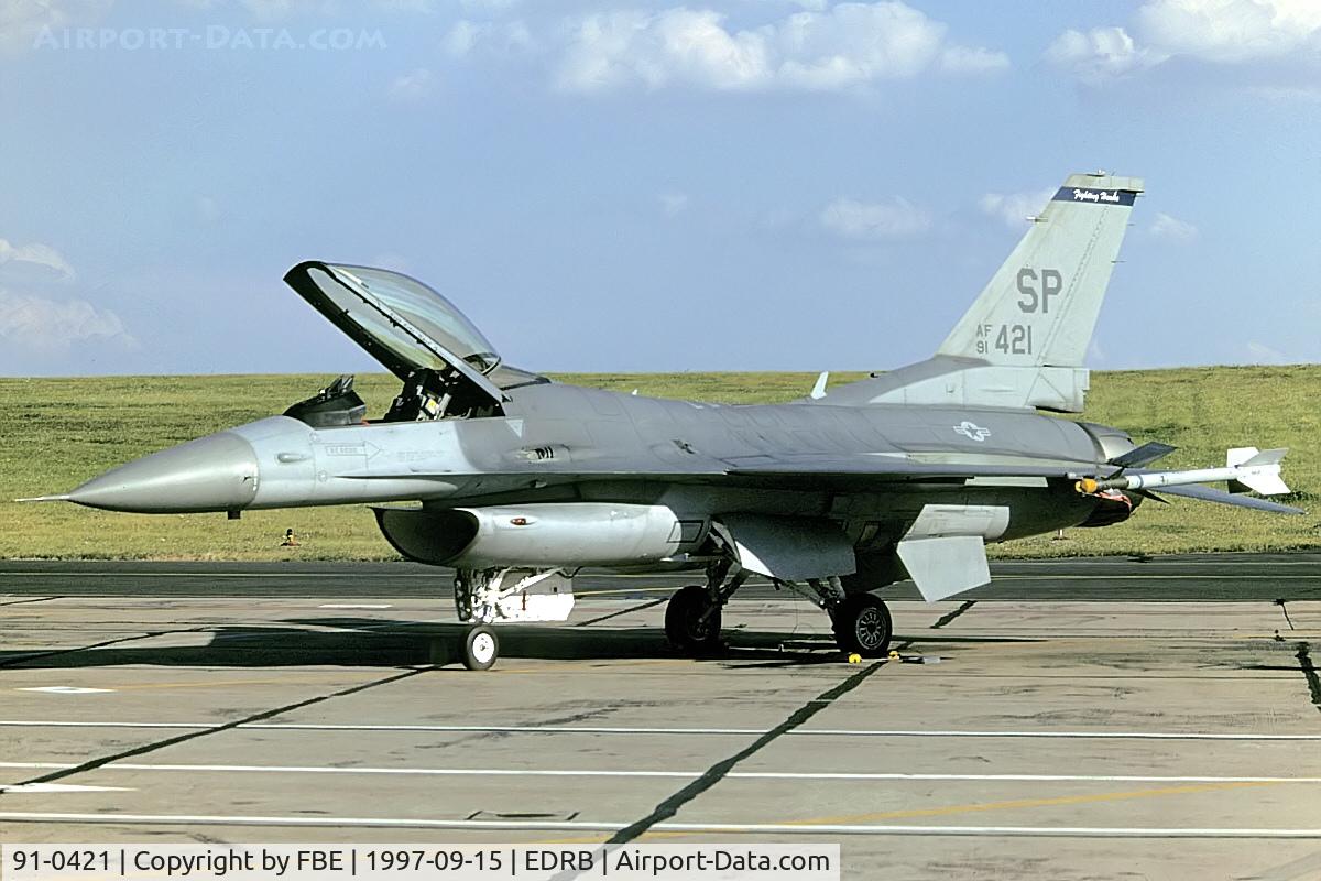 91-0421, 1991 General Dynamics F-16C Fighting Falcon C/N CC-119, deployed to Bitburg in September 1997