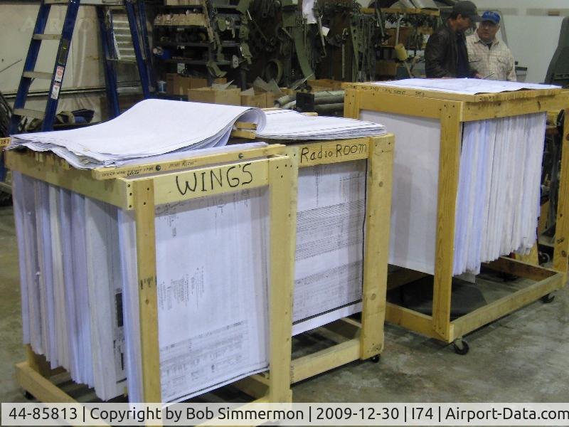 44-85813, 1944 Boeing B-17G Flying Fortress C/N 8722, Restoration of a B17G - racks of Boeing blueprints.