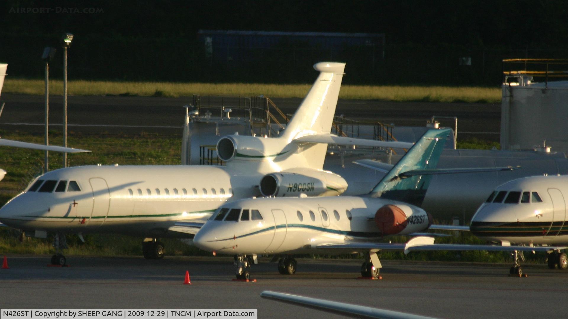 N426ST, 1980 Dassault Falcon (Mystere) 20 C/N 426, N462ST park at the Bravo ramp between the big guys