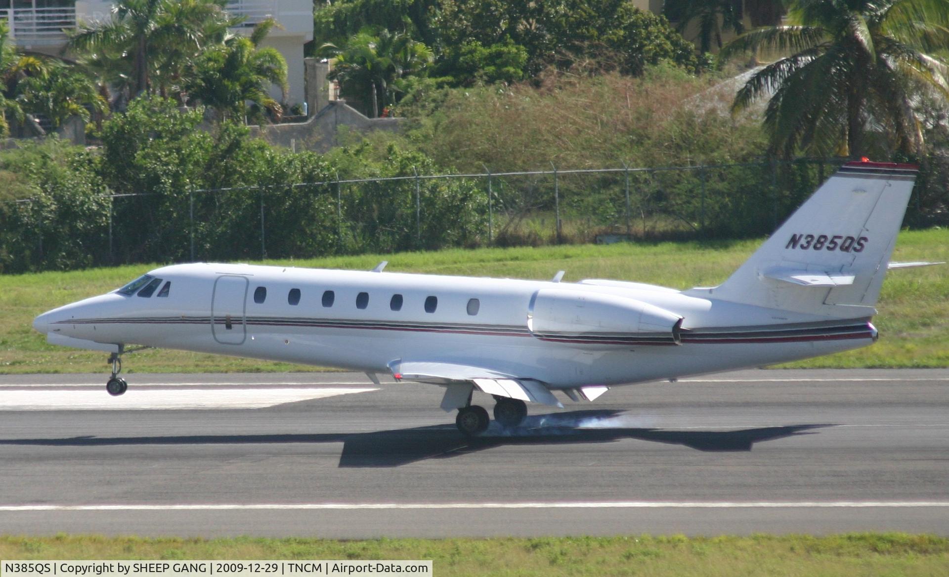 N385QS, 2006 Cessna 680 Citation Sovereign C/N 680-0115, N385QS landing at TNCM