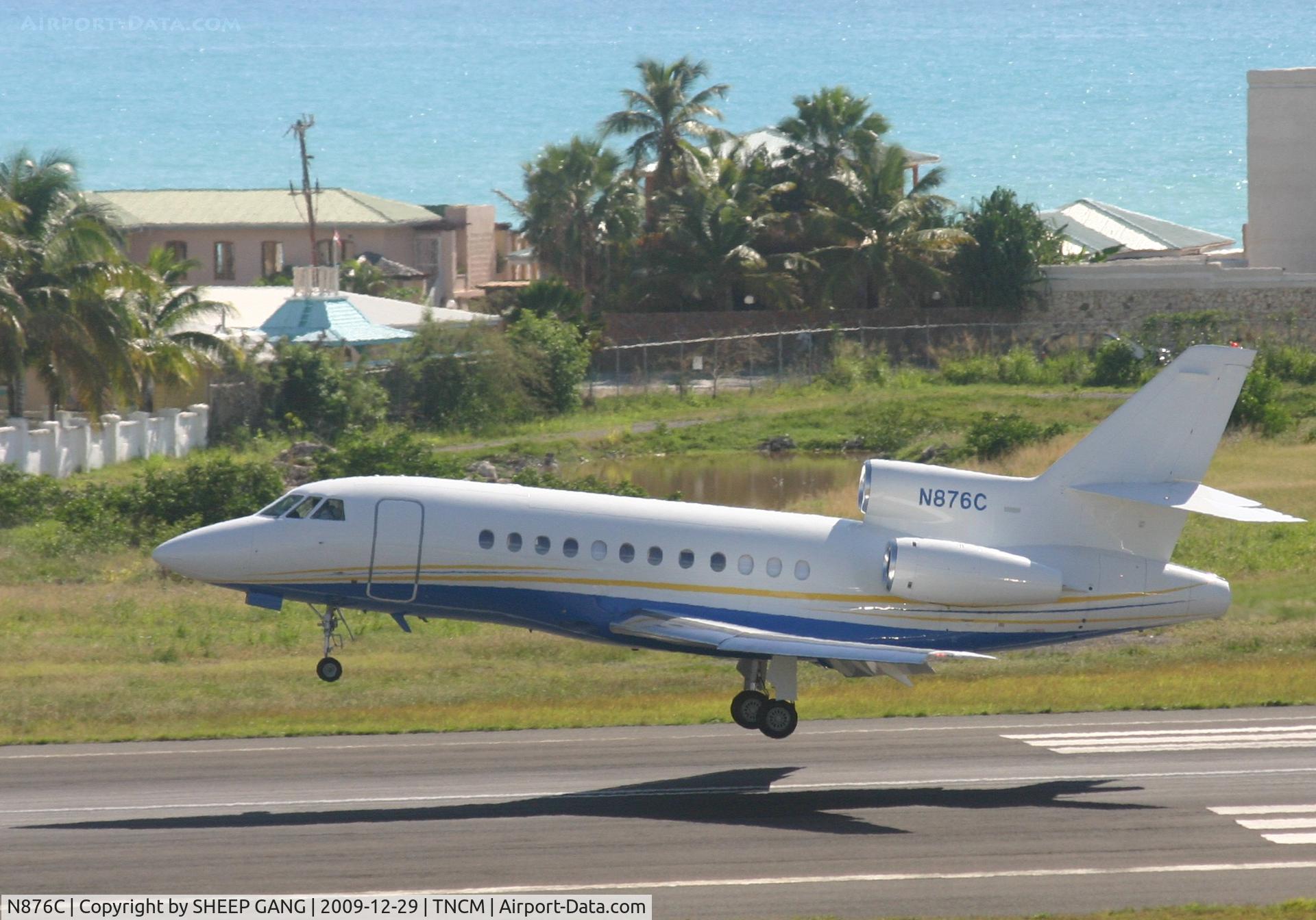 N876C, 2006 Dassault Falcon 900EX C/N 162, N876C landing at TNCM runway 10