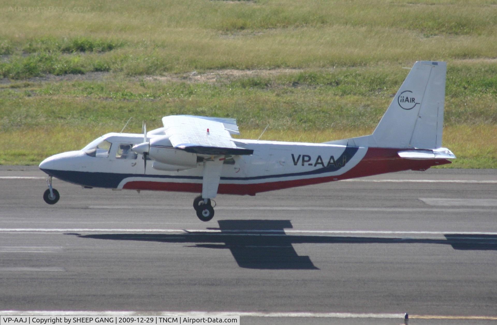 VP-AAJ, Britten-Norman BN-2A-26 Islander C/N 2006, Landing on runway 10 VP-AAJ