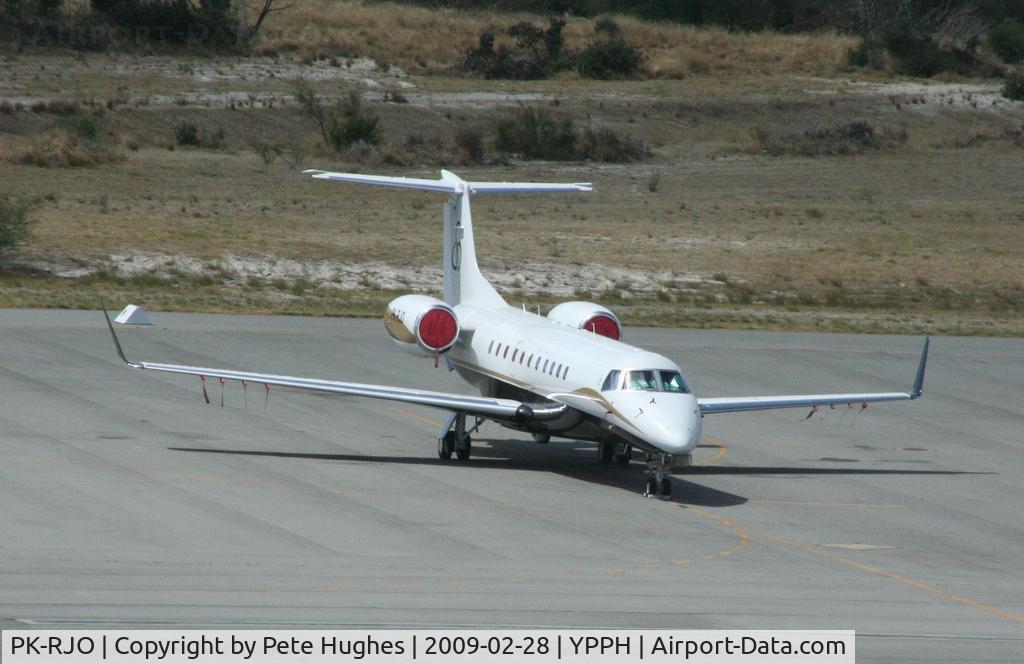 PK-RJO, Embraer EMB-135BJ Legacy C/N 14501020, PK-RJO EMB135BJ parked at Perth WA