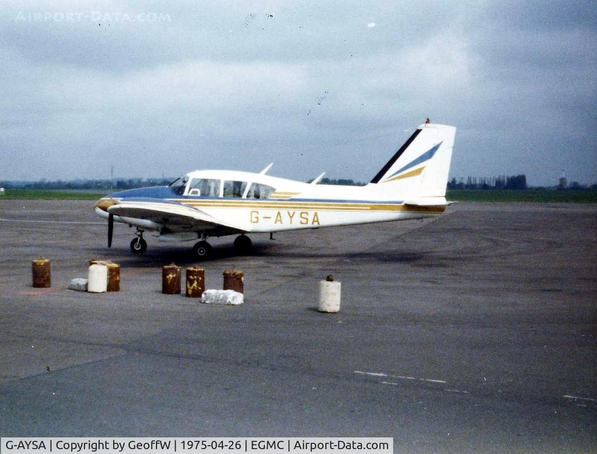 G-AYSA, 1967 Piper PA-23-250 Aztec C C/N 27-3799, Piper PA-23-250 Aztec Southend 1975