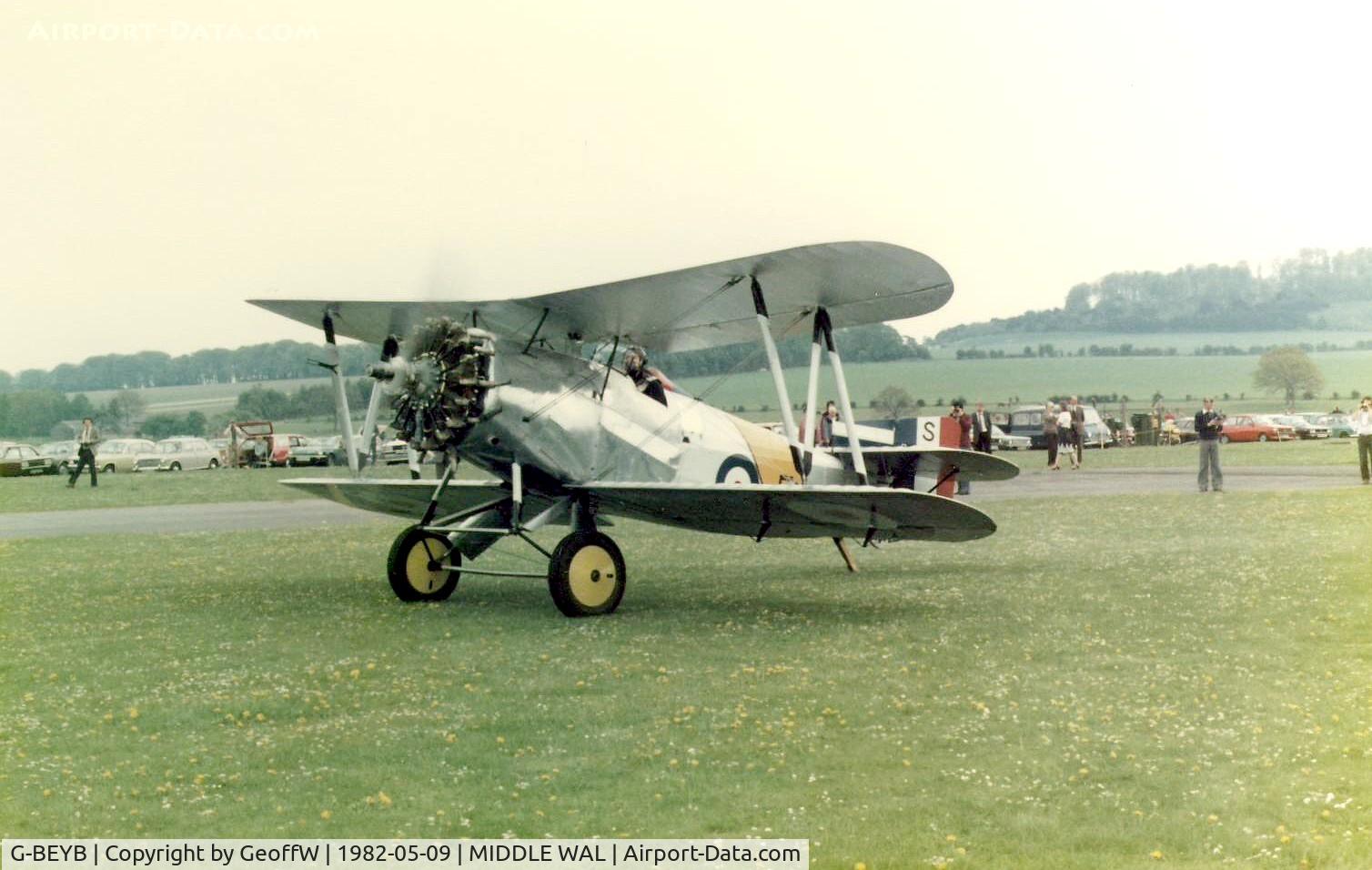 G-BEYB, 1979 Fairey Flycatcher (Westward Airways Ltd replica) C/N WA3, Fairey Flycatcher Replica Middle Wallop fly-in 1982