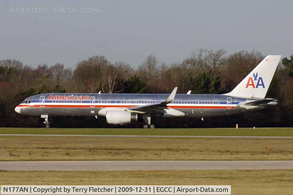 N177AN, 2002 Boeing 757-223 C/N 32396, American Airlines wingletted B757 at Manchester UK