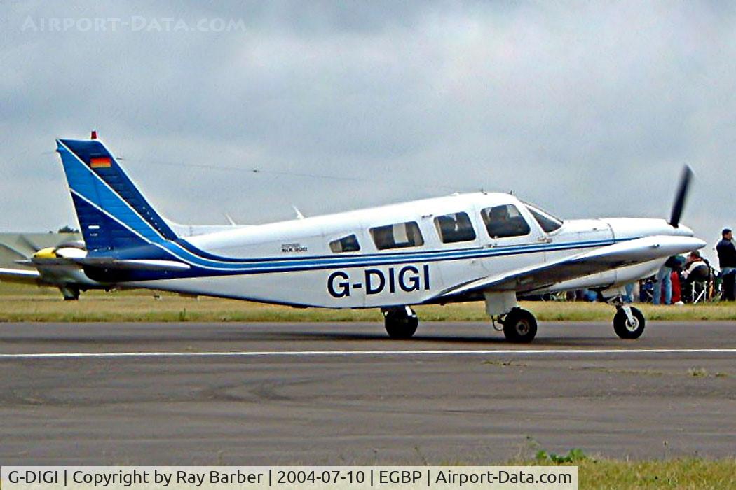 G-DIGI, 1979 Piper PA-32-300 Cherokee Six Cherokee Six C/N 32-7940224, Piper PA-32-300 Six 300 [32-7940224] Kemble~G 10/07/2004. Seen at the PFA Fly in 2004 Kemble UK. Still wears the flag of Germany from its former identity.