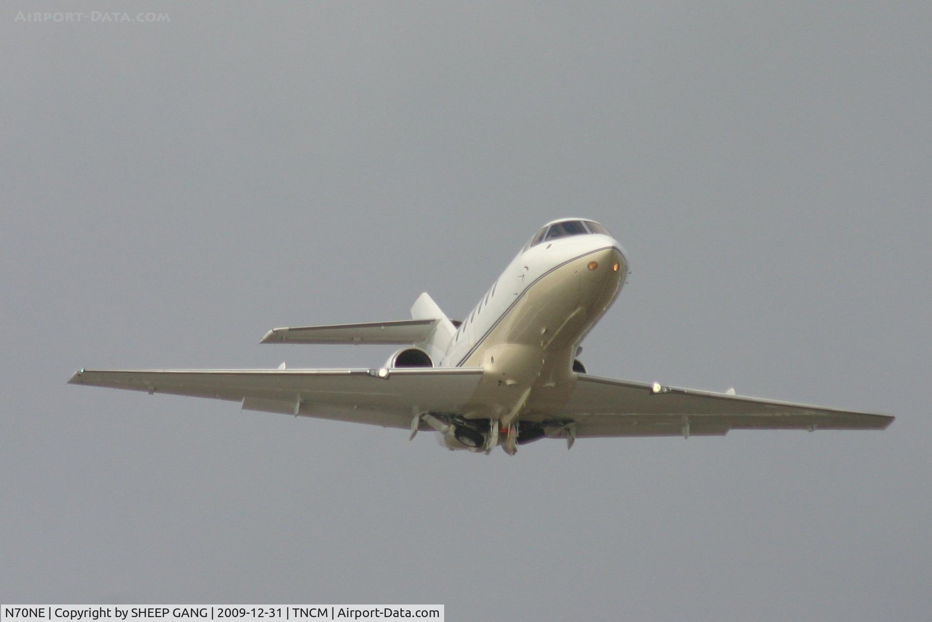 N70NE, British Aerospace BAe.125 Series 800A C/N 258107, N70NE departing TNCM