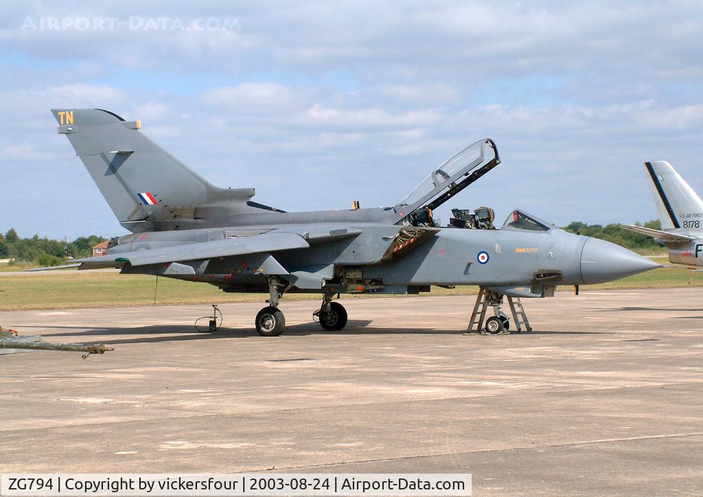 ZG794, 1992 Panavia Tornado GR.4 C/N 916/BS192/3457, Elvington Air Show 2003. Royal Air Force Tornado GR4 2003 display aircraft from 15 (R) Squadron coded 'TN'.