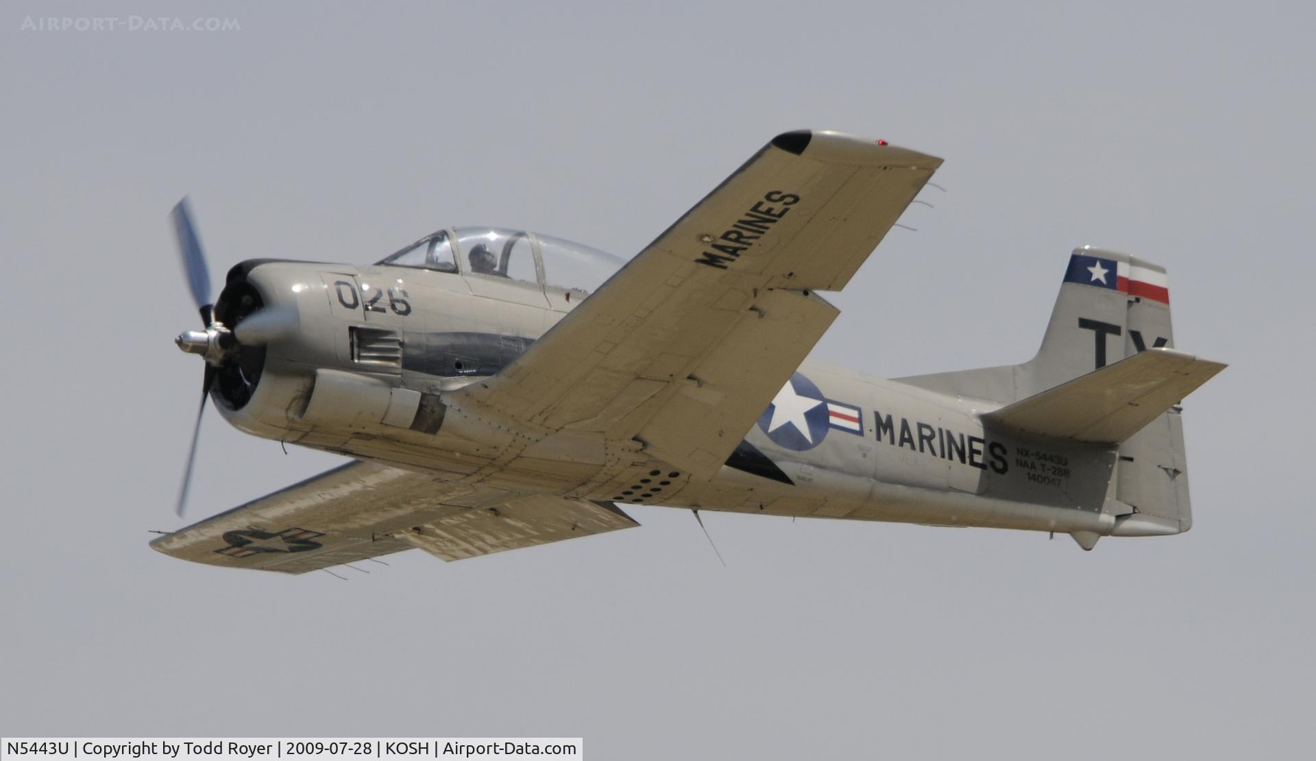 N5443U, North American T-28B Trojan C/N 219-46, EAA AIRVENTURE 2009
