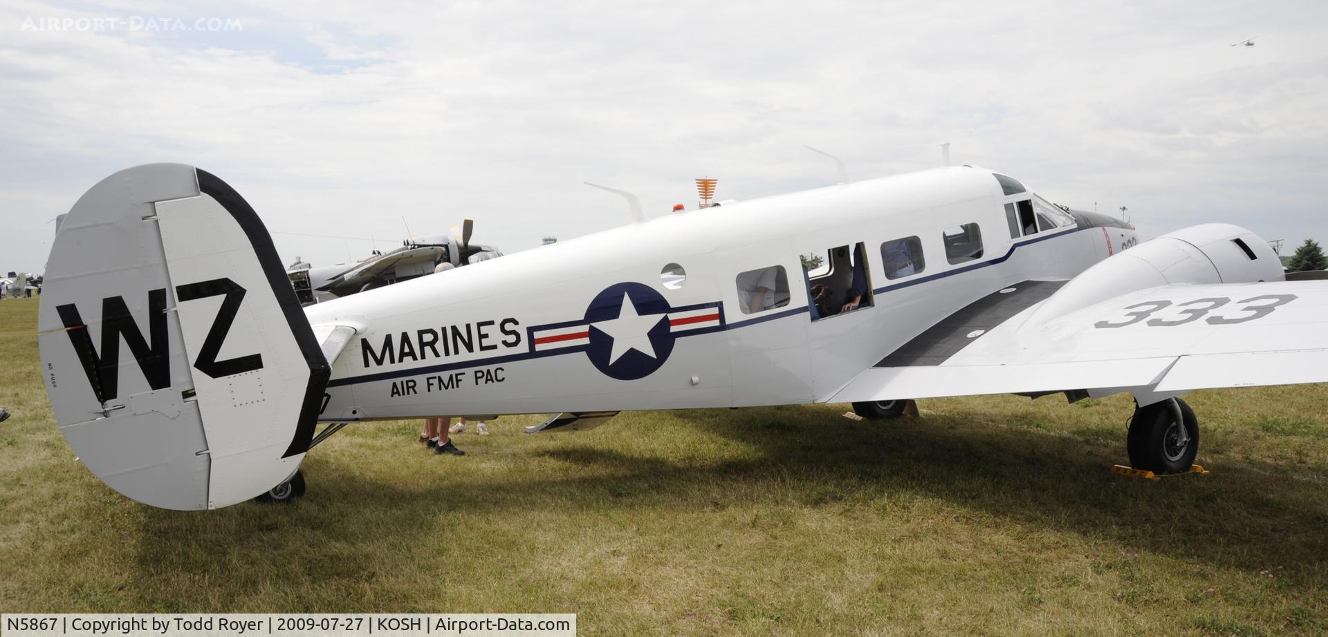 N5867, 1957 Beech E18S C/N BA-333, EAA AIRVENTURE 2009
