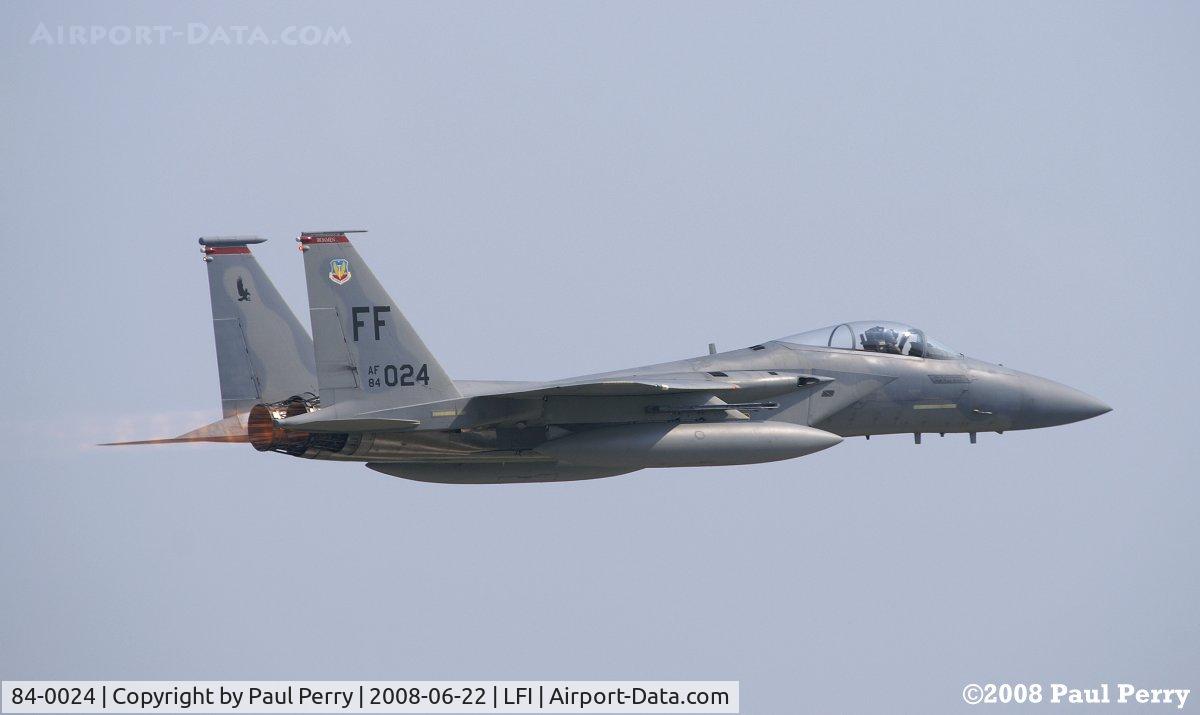 84-0024, 1984 McDonnell Douglas F-15C Eagle C/N 0935/C327, Roaring by in full burner