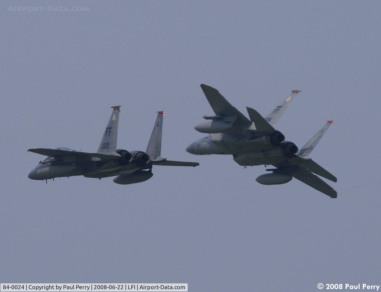 84-0024, 1984 McDonnell Douglas F-15C Eagle C/N 0935/C327, Breaking off for landing