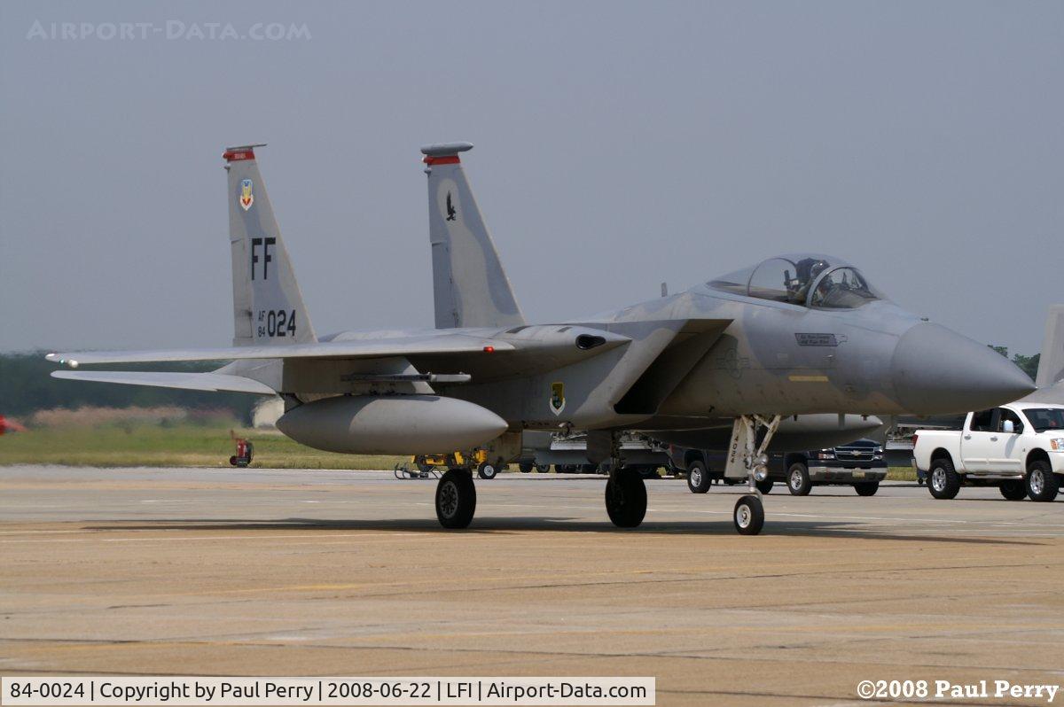 84-0024, 1984 McDonnell Douglas F-15C Eagle C/N 0935/C327, Taxiing back in, after the Four Ship Flyby