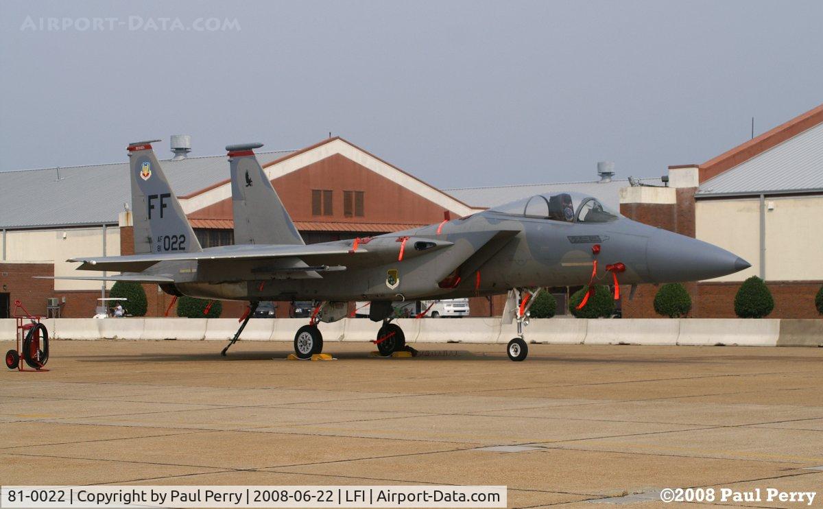 81-0022, 1981 McDonnell Douglas F-15C Eagle C/N 0738/C205, Seen on the Military hot ramp at this year's show