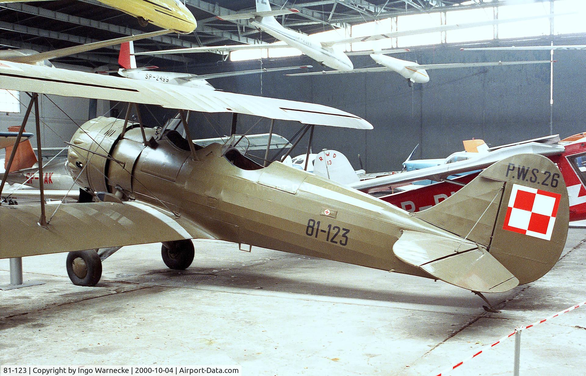 81-123, 1937 Podlanska Wytwomia Samolotow (PWS) PWS 26 C/N 81-123, PWS-26 of the polish air force at the Muzeum Lotnictwa i Astronautyki, Krakow
