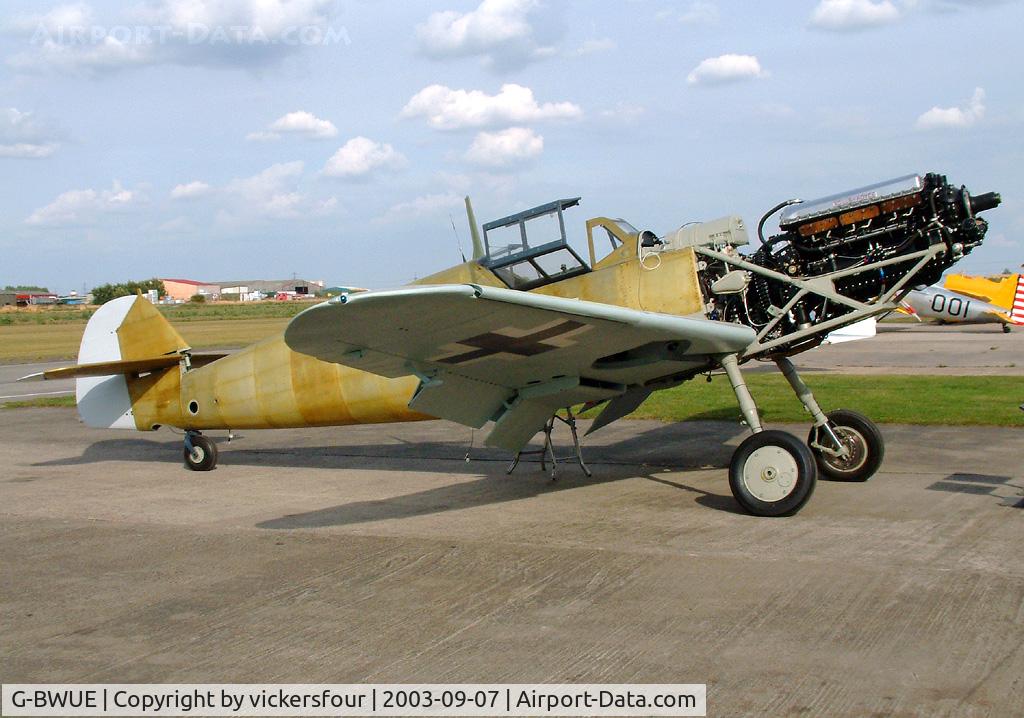 G-BWUE, 1949 Hispano HA-1112-M1L Buchon C/N 172, Breighton. Privately owned. Under restoration to airworthy condition.